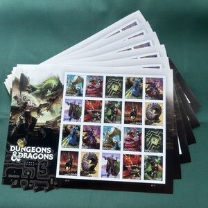 🎲 2024 USPS Dungeons & Dragons Forever Stamps | 5 Sheets (100 Total) | Brand New